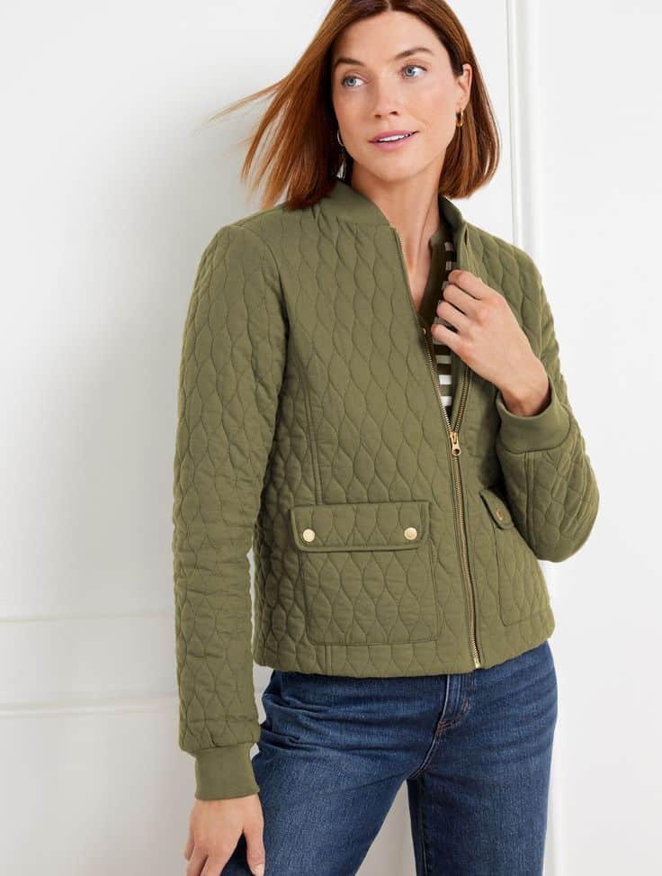 Talbot's quilted bomber jacket olive