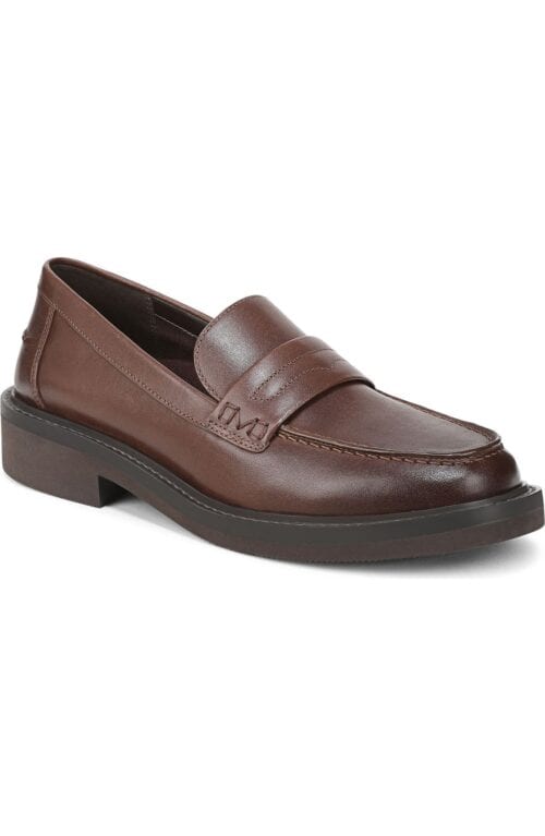 Women's Vionic penny loafers for travel.