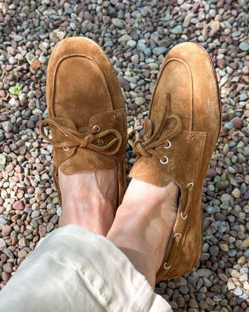 Vince Marin suede boat shoes in Elmwood.