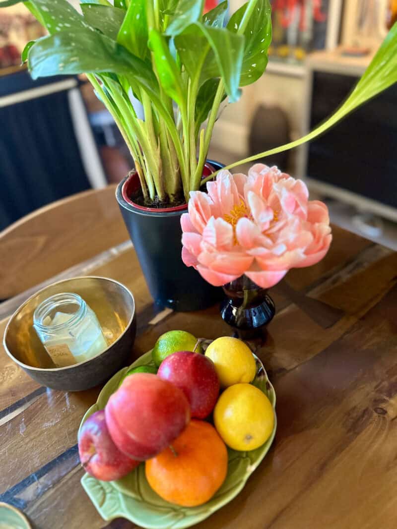 Still life with fruit and peony