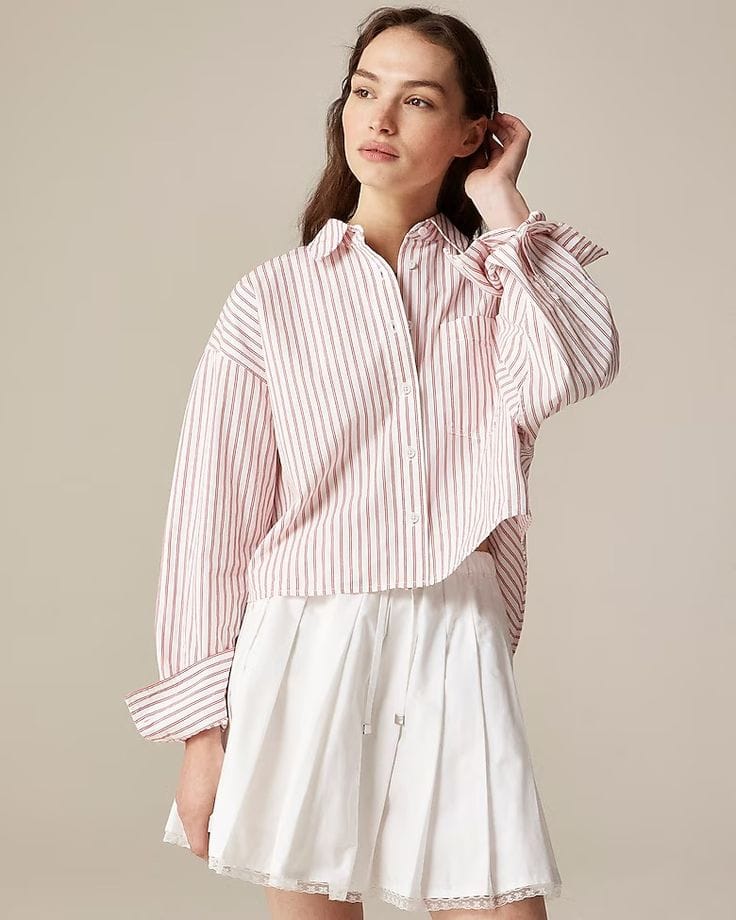 J.Crew Etienne cropped striped shirt