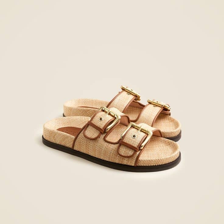 J.Crew Colbie wide strap sandals natural