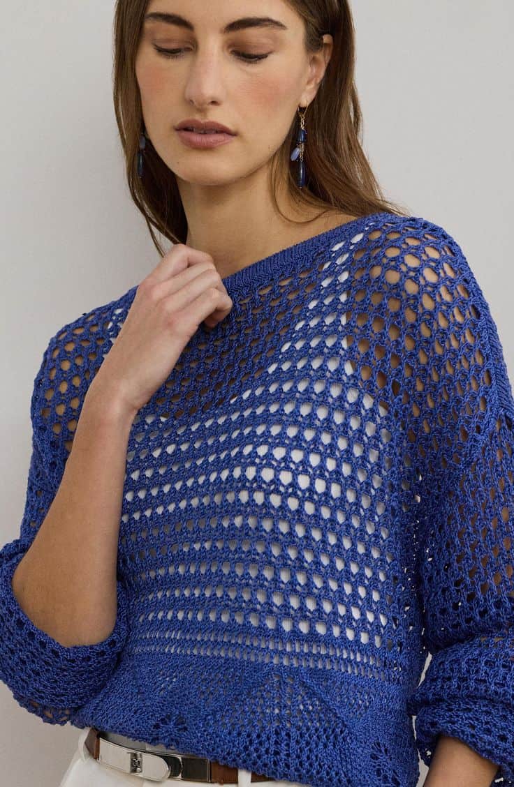 Ralph Lauren open stitch sweater royal blue