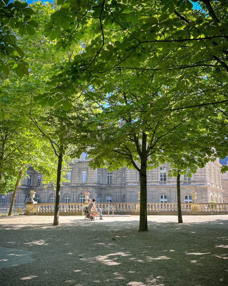 Relaxing in Jardin du Luxembourg Paris on 1st May.