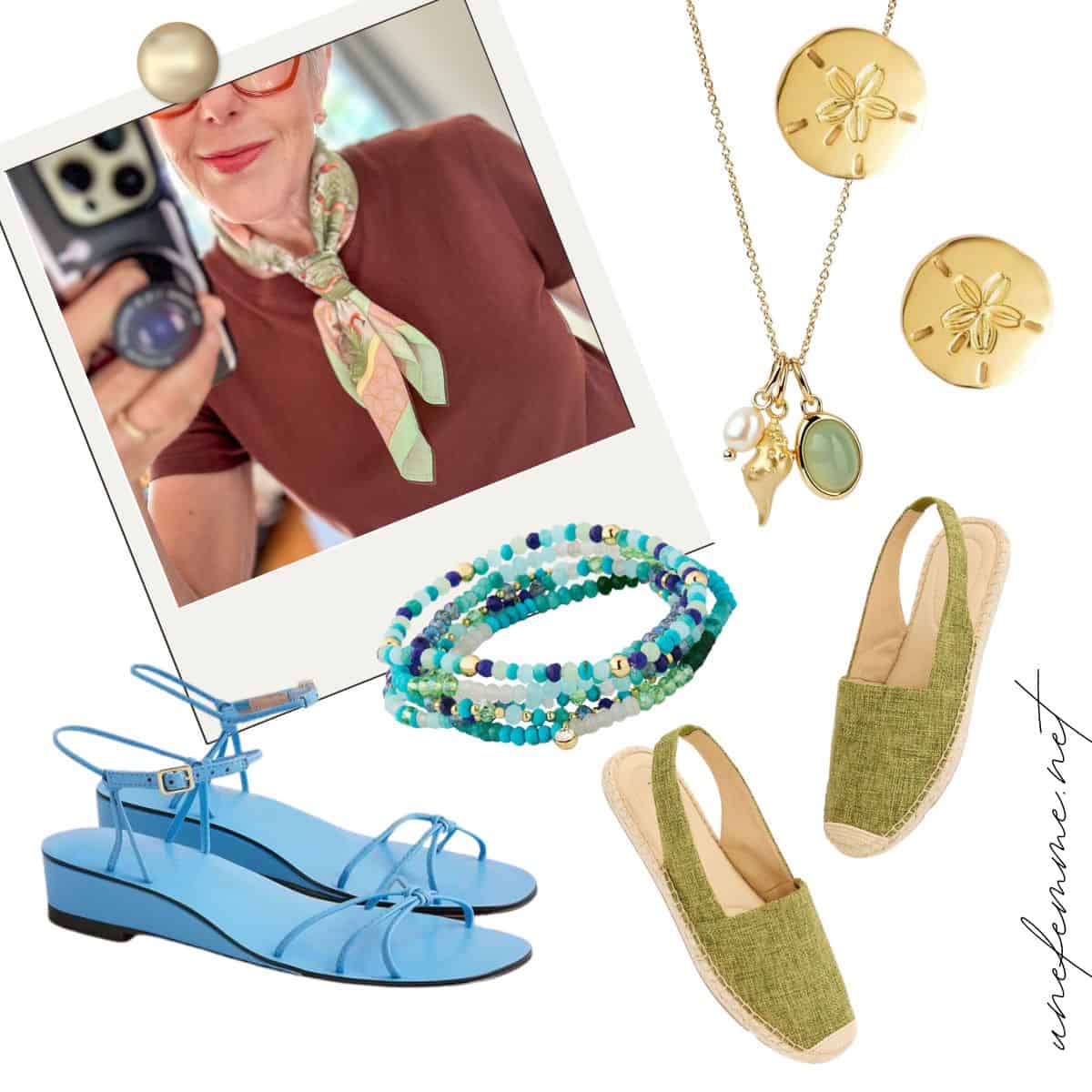 Summer accessories to elevate your outfit: scarves, shoes, jewelry