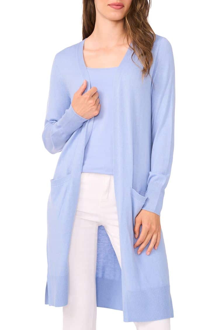 Nsale: Halogen longline open cardigan hyacinth blue.