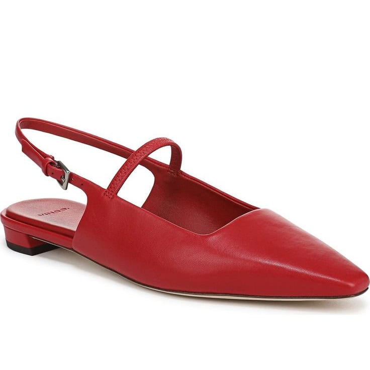 Nsale: Vince slingback flat in primary red.