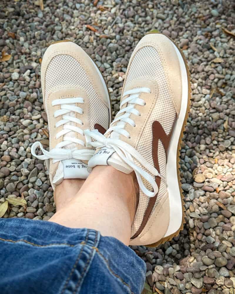 Detail: Susan B. wears rag & bone retro runner sneakers from the Nordstrom Anniversary Sale.