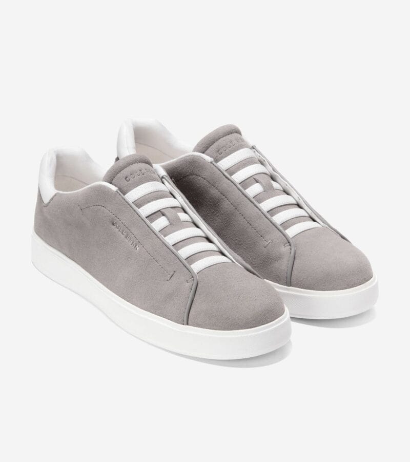 Cole Haan suede slip-on sneakers for women.