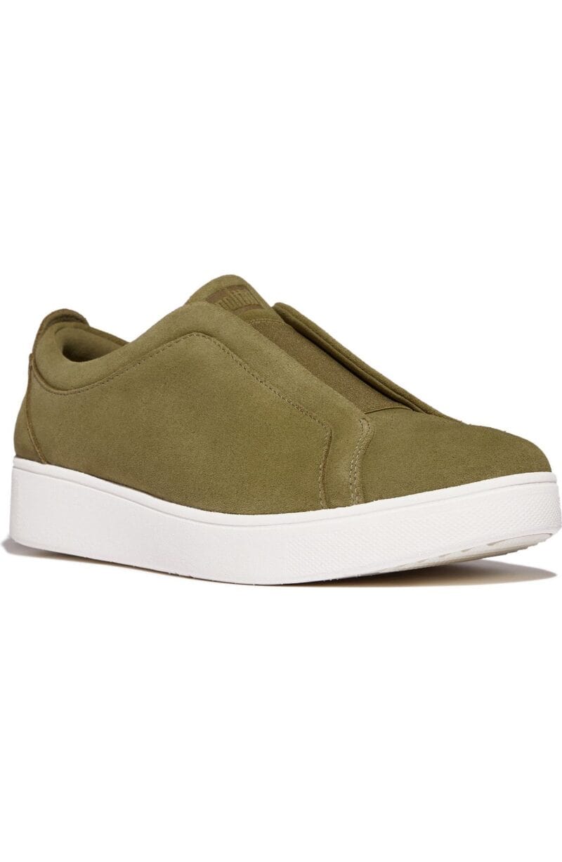 Fit Flop slip-on sneaker in light olive green.