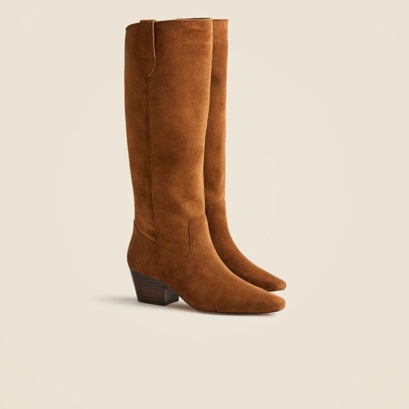 J.Crew Piper Square toe boots, brown suede.