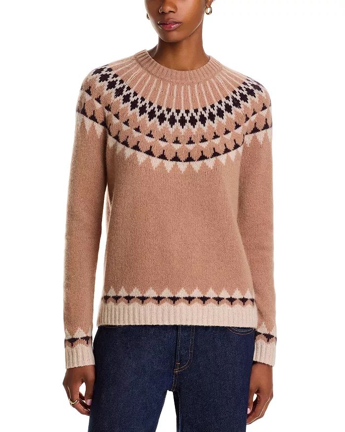 C by Bloomingdales cashmere Fair Isle crewneck sweater.