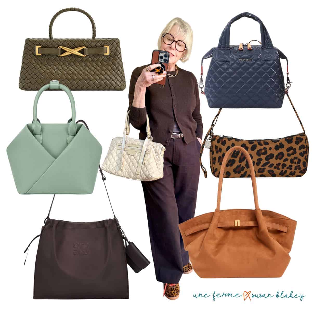 Stylish & lightweight non-leather handbags.