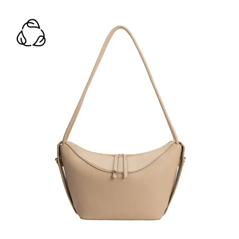 Melie Bianco recycled faux leather shoulder bag.