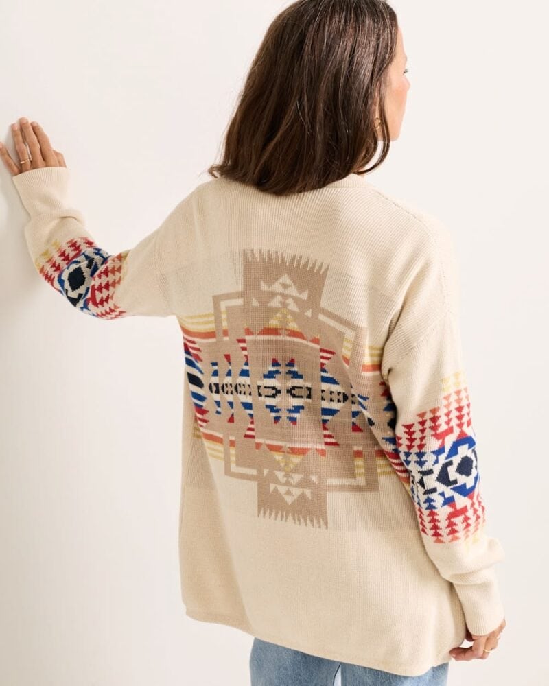 Pendleton relaxed cotton cardigan southwest print.