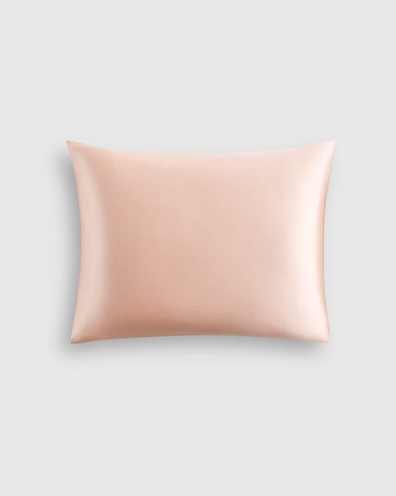 Pink silk pillowcase