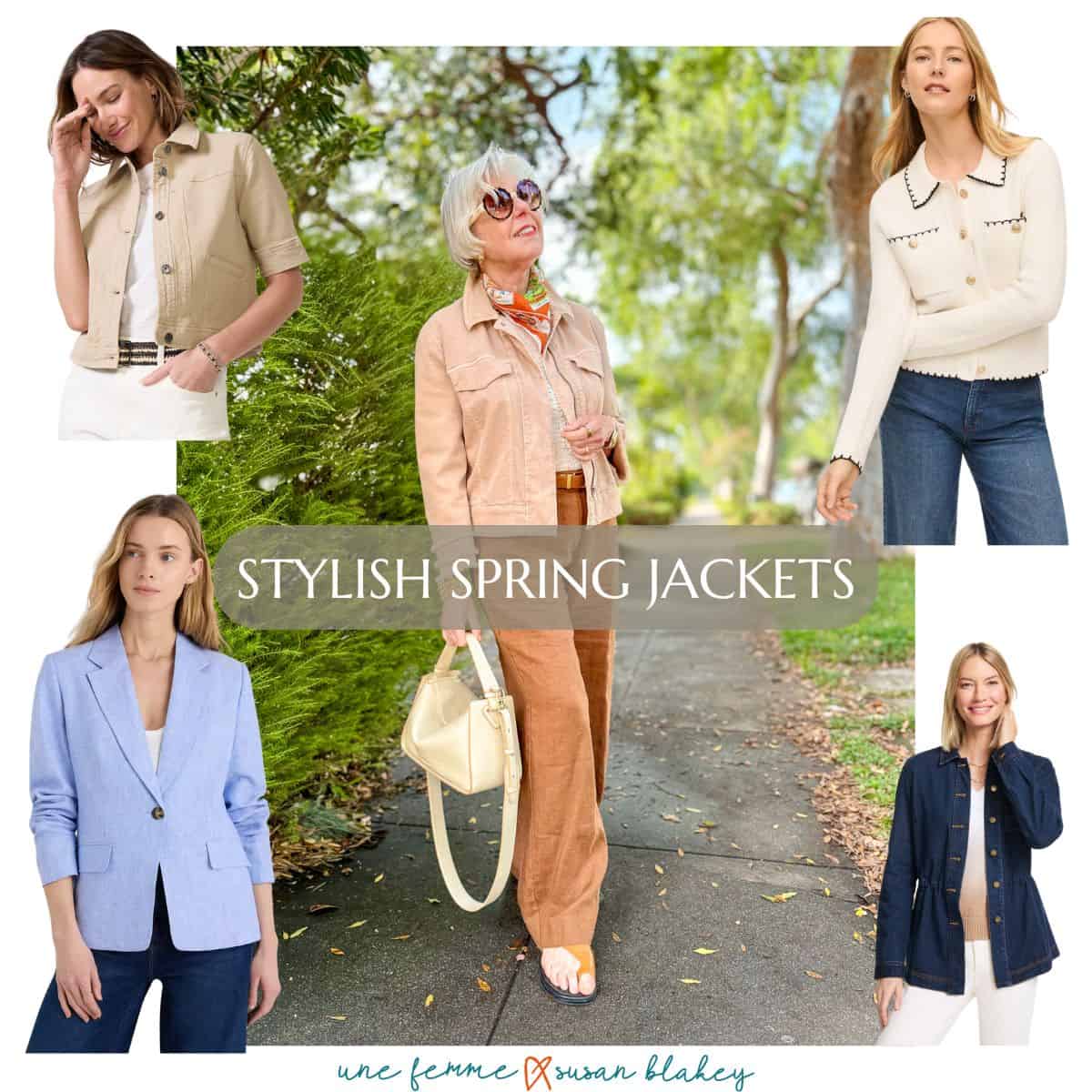 Stylish & lightweight spring jackets for women.