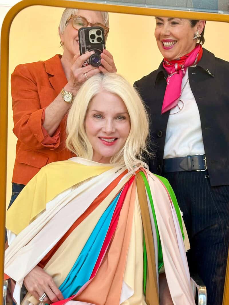 Susan and Manina with color client Karen, draped in her best Spring colors.