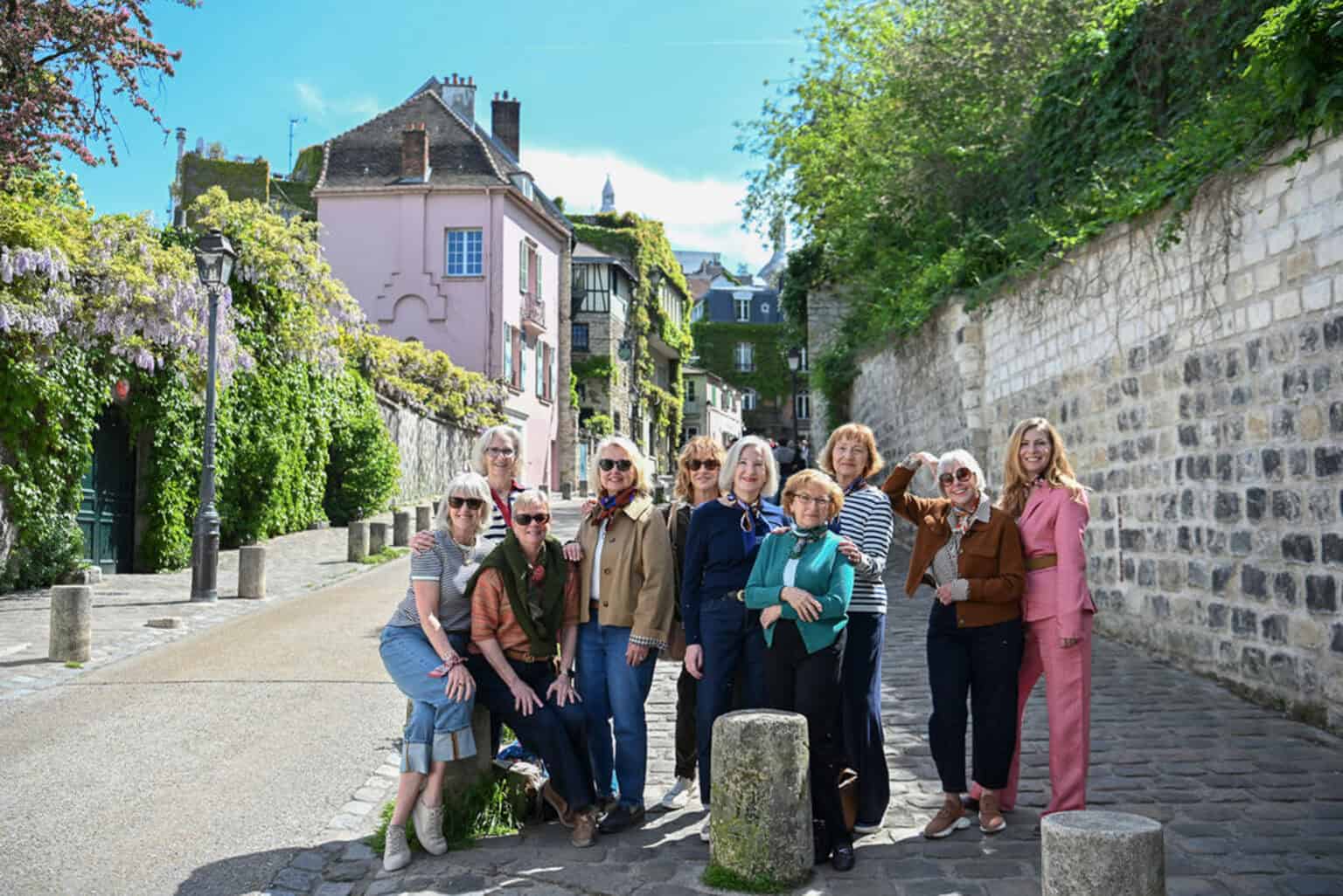 Paris Fashion Tour group photo shoot in Montmartre.