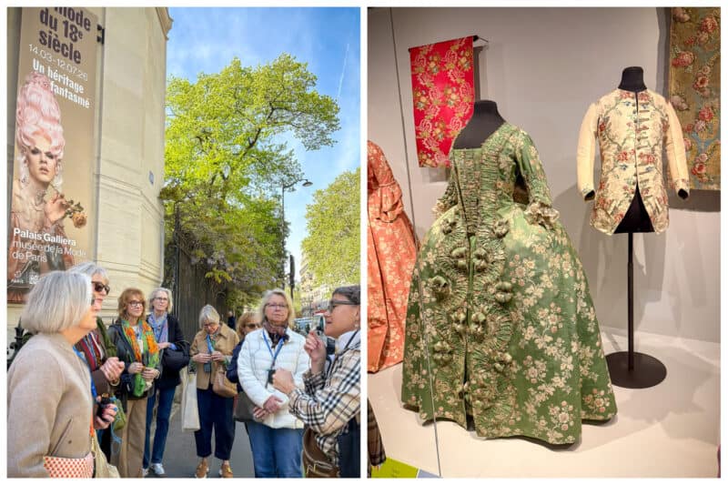 Paris Fashion Tour group attends an exhibition 18th century fashion at the Palais Galliera in Paris.