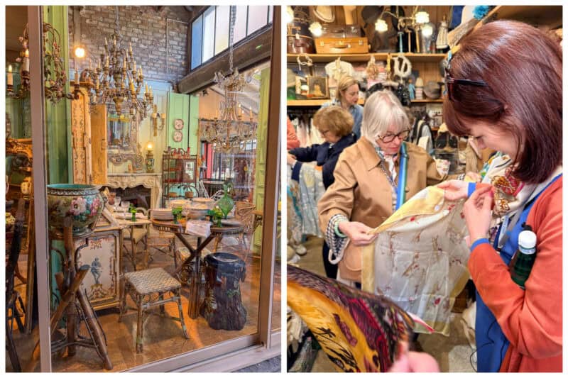 Vintage shopping at the Saint Ouen flea market in Paris.