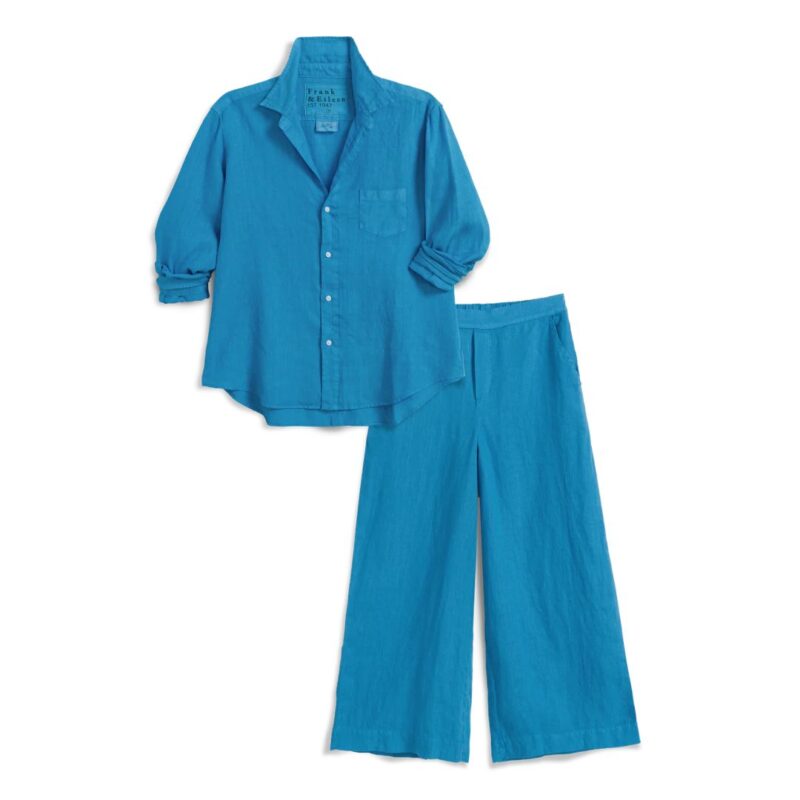 Frank & Eileen Tuscany Getaway Set in linen, bright blue.