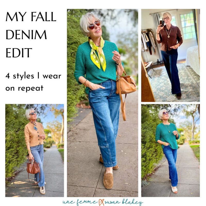 Comfortable jeans for fall: the 4 styles I reach for most often.
